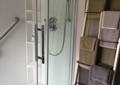 Clear Glass Shower with Silver Accents2
