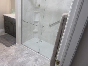 White Shower with Gray Accents