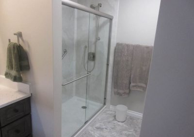 White Shower with Silver Accents