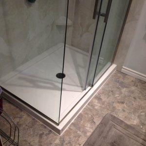 Corner Shower with Glass Sliding Door