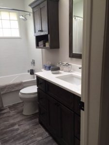 Brown and White Bathroom