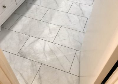 Marble Floor Tiles with White Vanity