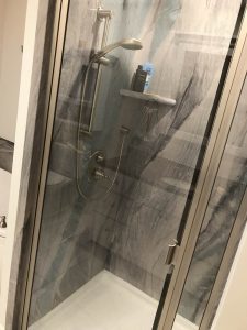 Gray Marble Shower with Silver Showerhead2